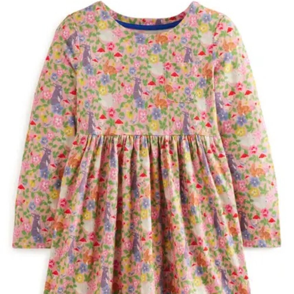 NWT Mini Boden HTF Pink Bunnies Dress 4/5Y